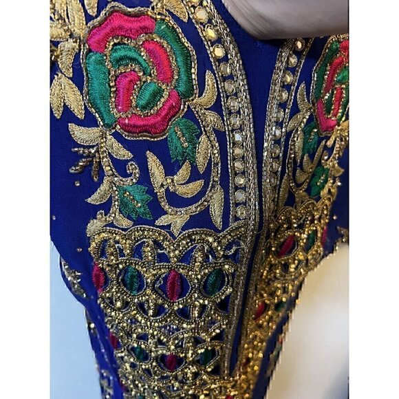 PAKISTANI INDIAN SHALWAR KAMEEZ CHIFFON, EMBROIDERY WORK DRESS. SIZE SMALL - Picture 8 of 11